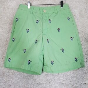 Vineyard Vines Mens Green Chino Shorts Swordfish Embroidered Size 30 Preppy‎